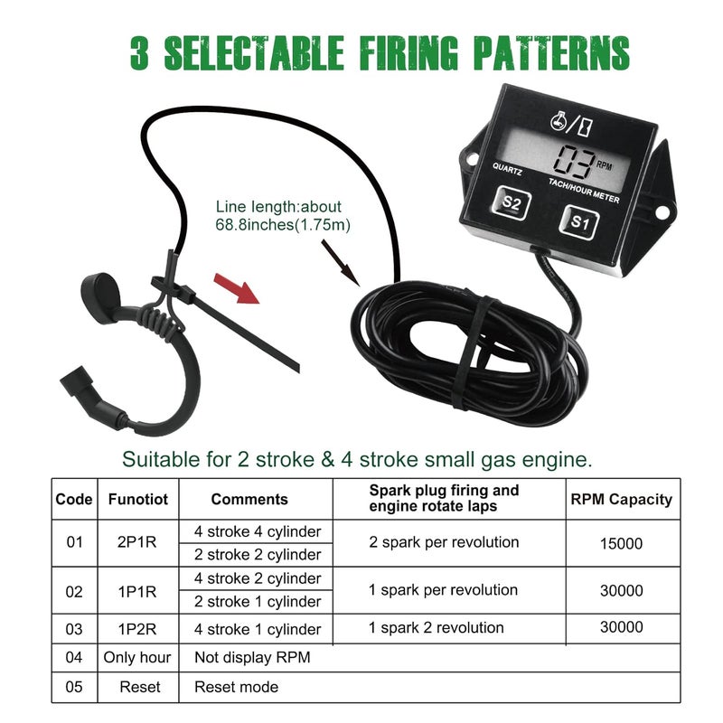 Yooreal Digital Hour Meter Tachometer - Image 4