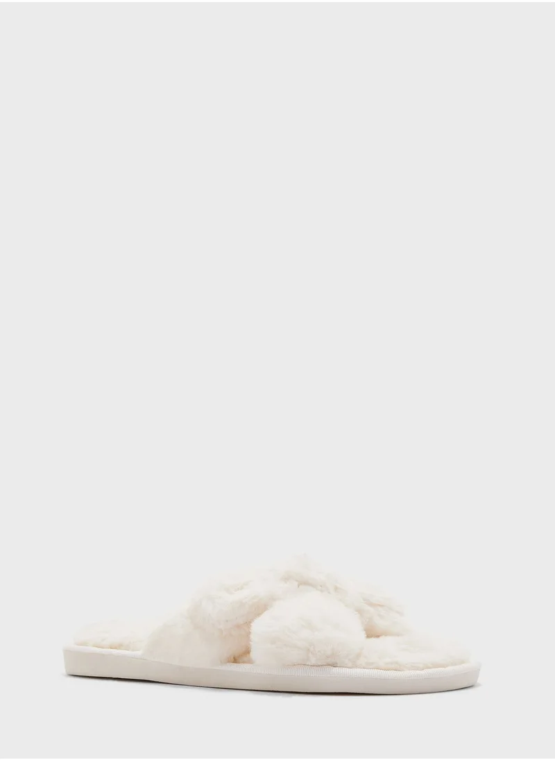 Ginger Bow Fluffy  Slippers