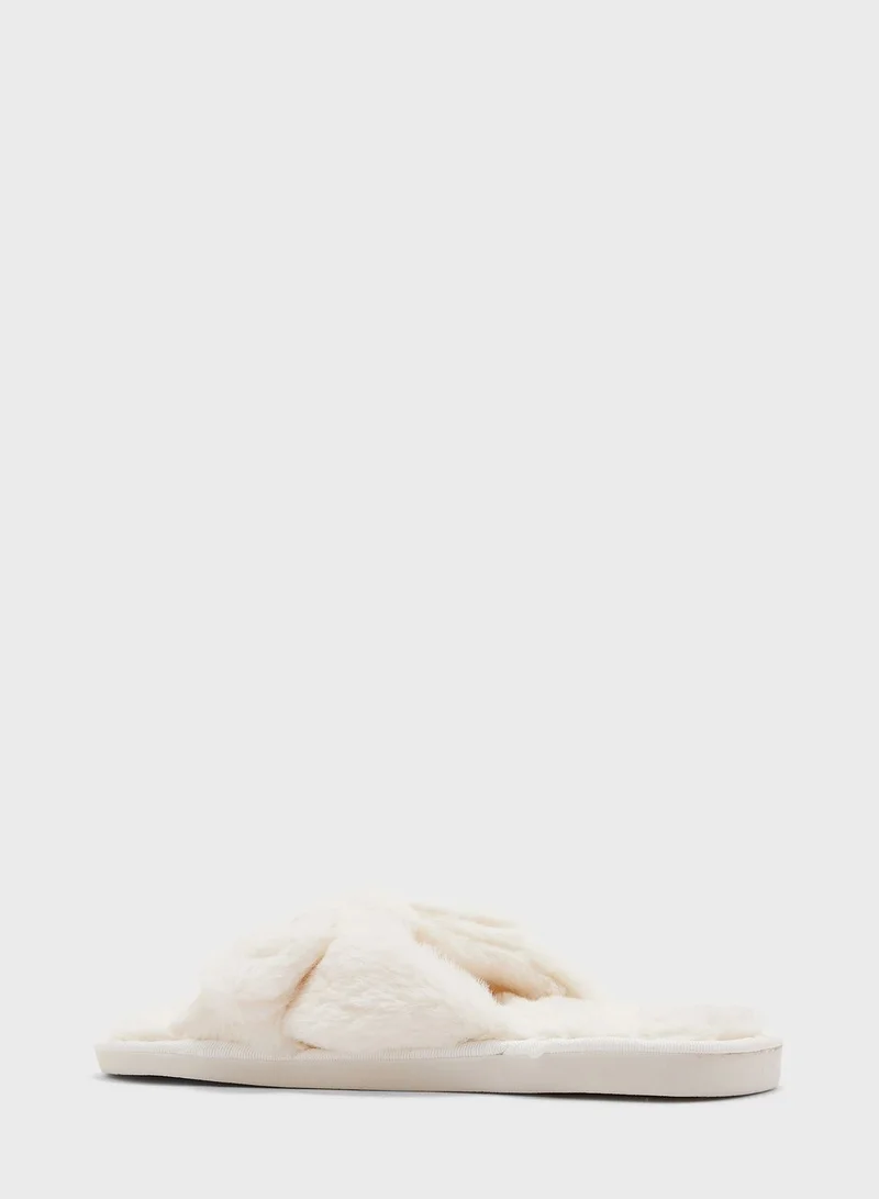 Ginger Bow Fluffy  Slippers