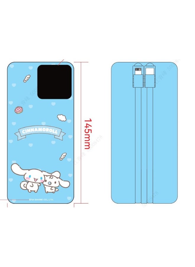 Miniso Sanrio characters 10000mAh Power Bank with built-in Cable(Cinnamoroll)  Model: X-106C 