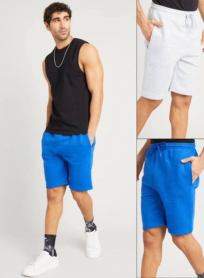 صن بيرن باي ستايلي Pack of 2 - Solid Fleece Shorts