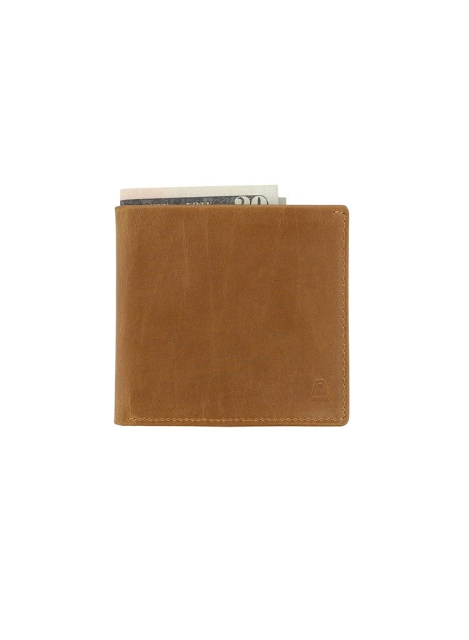 Andar Leather Slim Bifold Wallet With RFID Block Made of Full Grain Leather- The Ambassador (Tan) - Image 1
