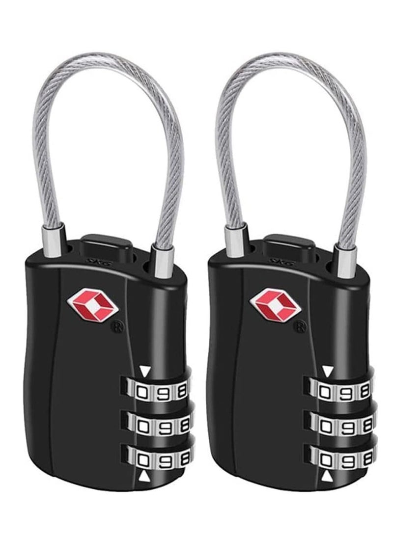 TSA Approved Luggage Combination Locks(2 Pack,black) Combination Padlock with Alloy Body TSA Lock for Travel Bag, Suit Case, Lockers, Gym, Bike Locks or Other  - Image 1