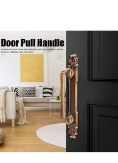 KASTWAVE Vintage Door Handle, European Style Door Pull Handle, Antique Door Handles with Back Plate, Rustic Barn Door Grab, Gates, Sheds, Garages, Sliding Barn Doors (11x1.7x2.2inch)  - Image 2