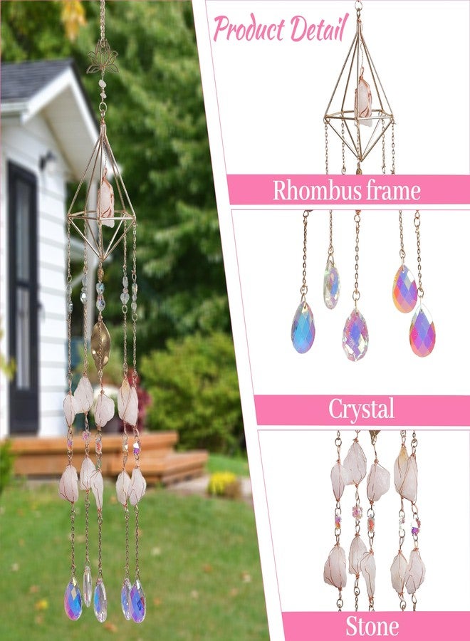 Dreamsum Rose Quartz Crystal Window Suncatcher, Dreamsum Healing Rose Quartz Crystal Decor for Home Garden, Gift for Christmas Birthday Valentine Mothers Day to Lover Parents Friends - Image 4