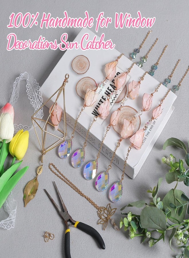 Dreamsum Rose Quartz Crystal Window Suncatcher, Dreamsum Healing Rose Quartz Crystal Decor for Home Garden, Gift for Christmas Birthday Valentine Mothers Day to Lover Parents Friends - Image 3