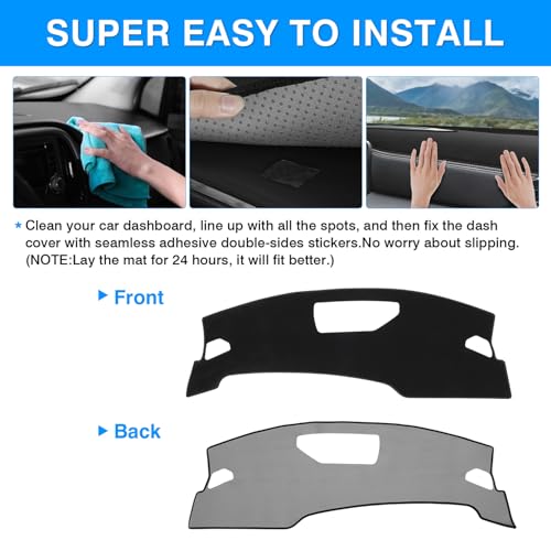 Autorder Dashboard Cover Mat for Nissan Kicks 2025 2026 Accessories Dash Cover Upgrade Velvet Dash Mat Sunshade Glare UV Rays Protector - Image 5