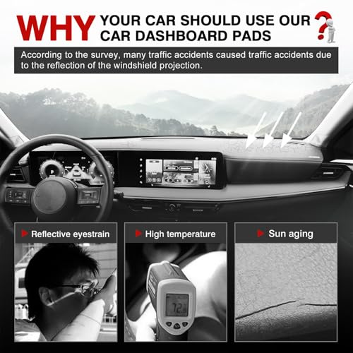Autorder Dashboard Cover Mat for Nissan Kicks 2025 2026 Accessories Dash Cover Upgrade Velvet Dash Mat Sunshade Glare UV Rays Protector - Image 2