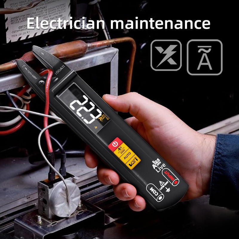 BSIDE Smart Digital Multimeter Tester Open Jaw DC AC Amp Clamp Meter, Rechargeable with Flashlight, Measures Current Resistance Continuity V-Alert Live Check Voltage - Image 3