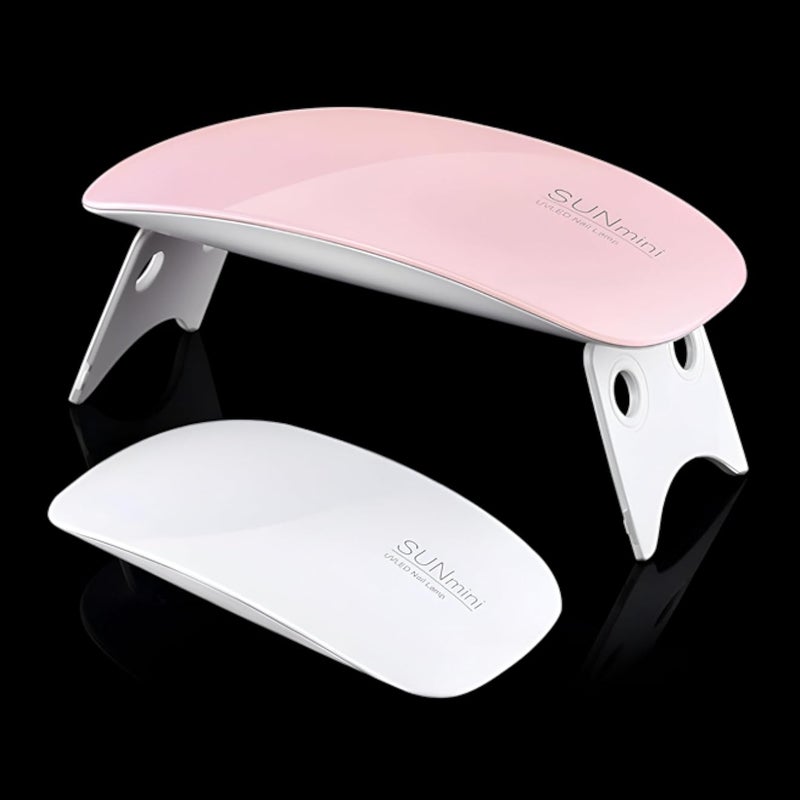 6W Nail Dryer with LED & UV Portable Technology: Ideal for Fast and Efficient Drying of Gel Polish, Acrylic, Resin Nail Polish - USB Compatible Guaranteed (2 Dryers)