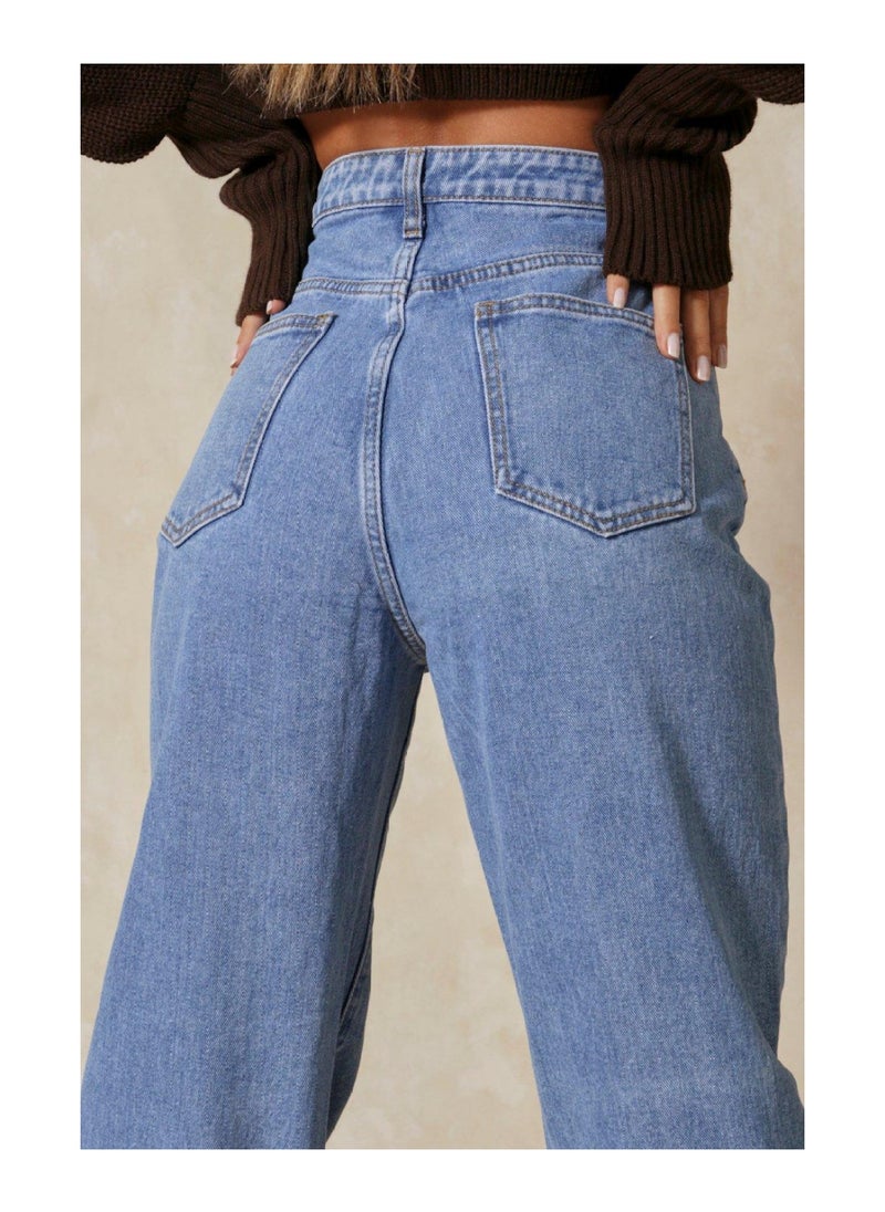 Miss Pap - Buckle Ankle Tie Detail Straight Leg Jean - Image 1