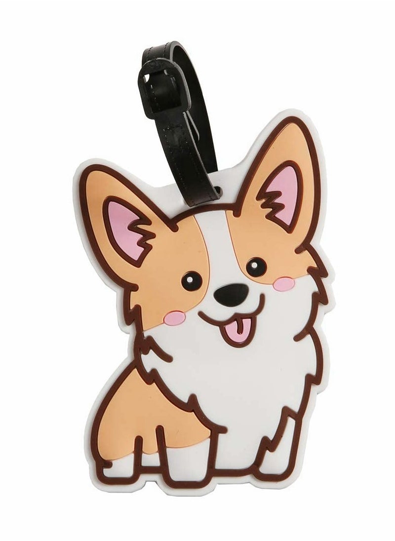 Excefore Luggage Tags for Suitcases, 3 Pcs Cute Corgi Silicone Suitcase Tags Identifiers with Name ID Card  - Image 4
