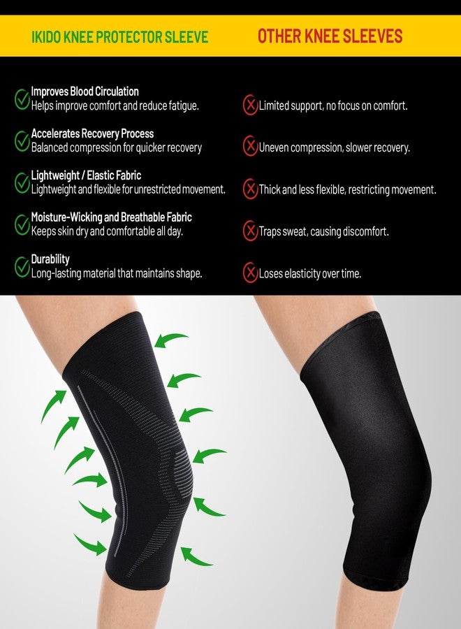 invera Knee Compression Sleeve, Knee Support Brace, Unisex Knee Protector Sleeve for Running, Basketball, Weightlifting, Gym, Workout, Sports (Medium, 1, Unit) - Image 4