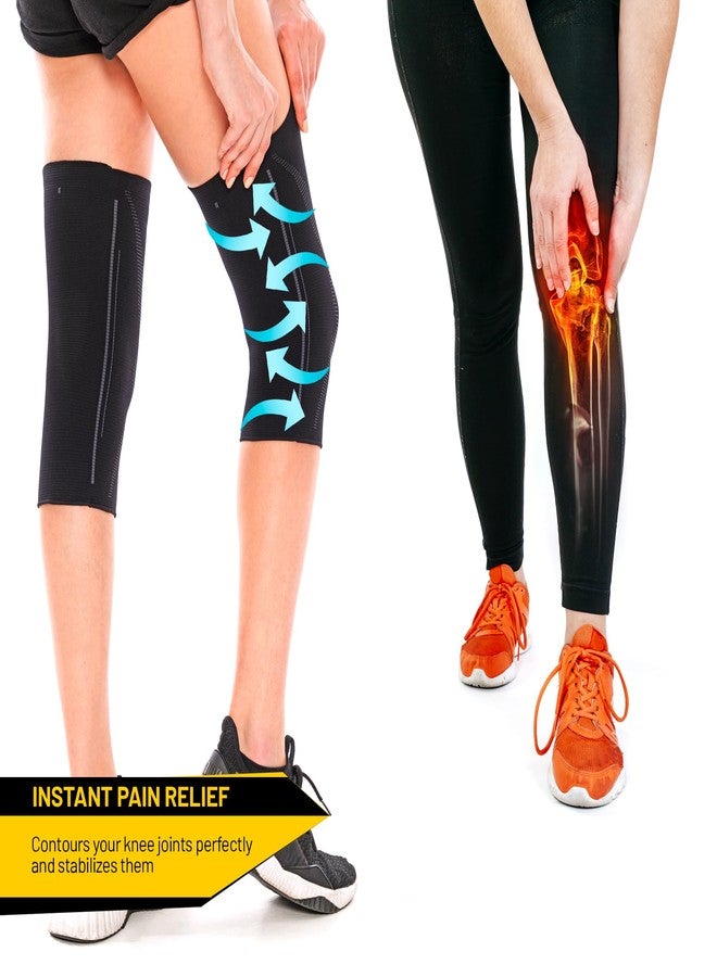 invera Knee Compression Sleeve, Knee Support Brace, Unisex Knee Protector Sleeve for Running, Basketball, Weightlifting, Gym, Workout, Sports (Medium, 1, Unit) - Image 5