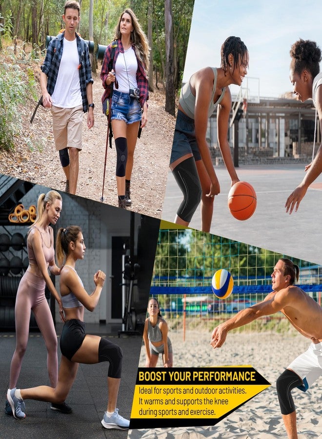 invera Knee Compression Sleeve, Knee Support Brace, Unisex Knee Protector Sleeve for Running, Basketball, Weightlifting, Gym, Workout, Sports (Medium, 1, Unit) - Image 2
