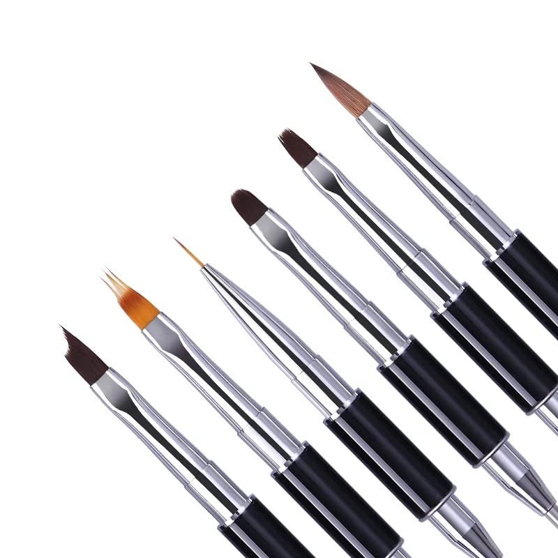 NAILWIND DualEnded Poly Nail Gel Brush and Picker 6 Pcs Set 2 In 1 Design Nail Brush Gel Nail Tool for Poly UV Gel Acrylic Nails Extension - Image 4