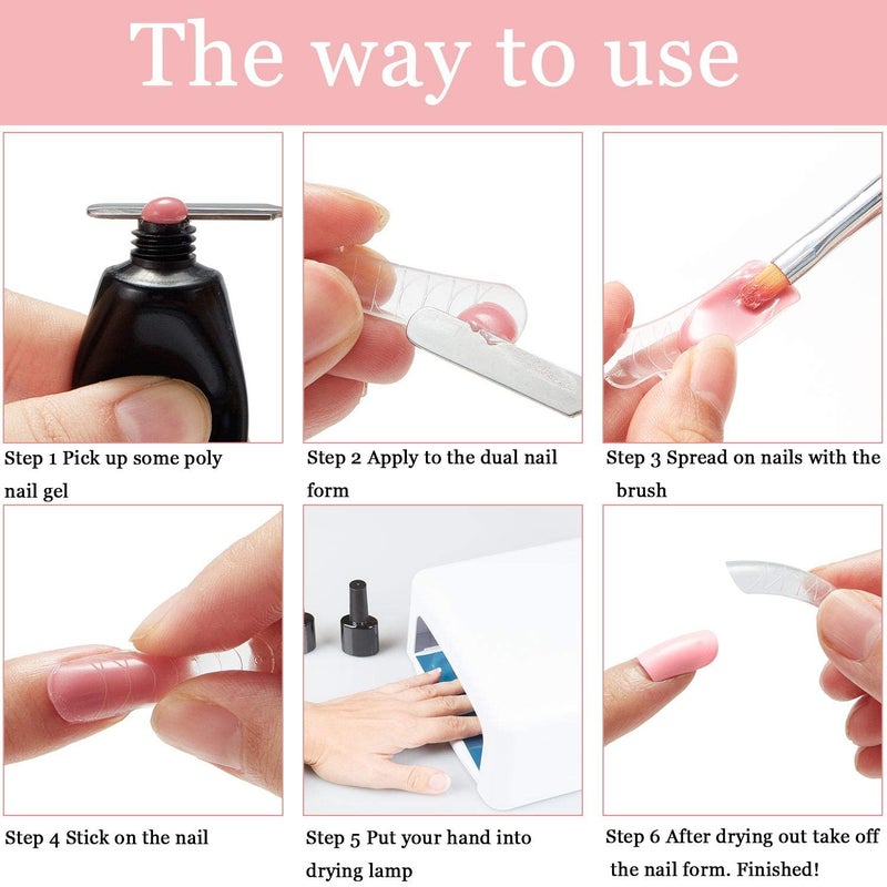 NAILWIND DualEnded Poly Nail Gel Brush and Picker 6 Pcs Set 2 In 1 Design Nail Brush Gel Nail Tool for Poly UV Gel Acrylic Nails Extension - Image 3