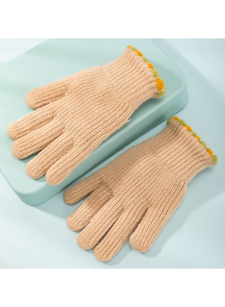 Loquat Solid Knit Gloves 