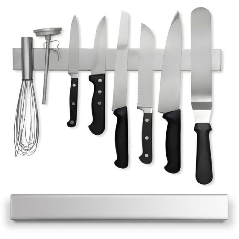 RVKA 16 Inch Stainless Steel Magnetic Knife Bar with MultiPurpose Functionality as a Knife Holder Knife Strip Magnetic Tool Rack for Home Kitchen Organizer - Image 1