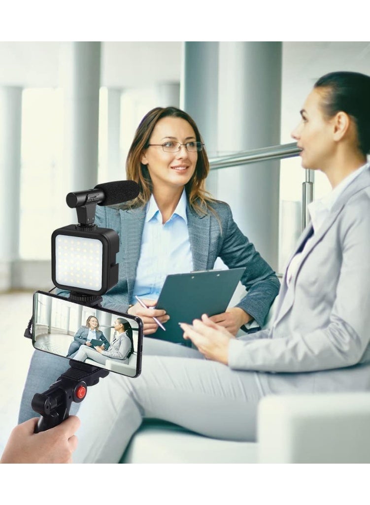 MUNTAQI Vlogging Studio Kit with Microphone, LED Fill Light & Mini Tripod – All-in-One Video Recording Kit for YouTube, TikTok, Live Streaming, Content Creators, Photography & Video Shooting Setup - Image 2