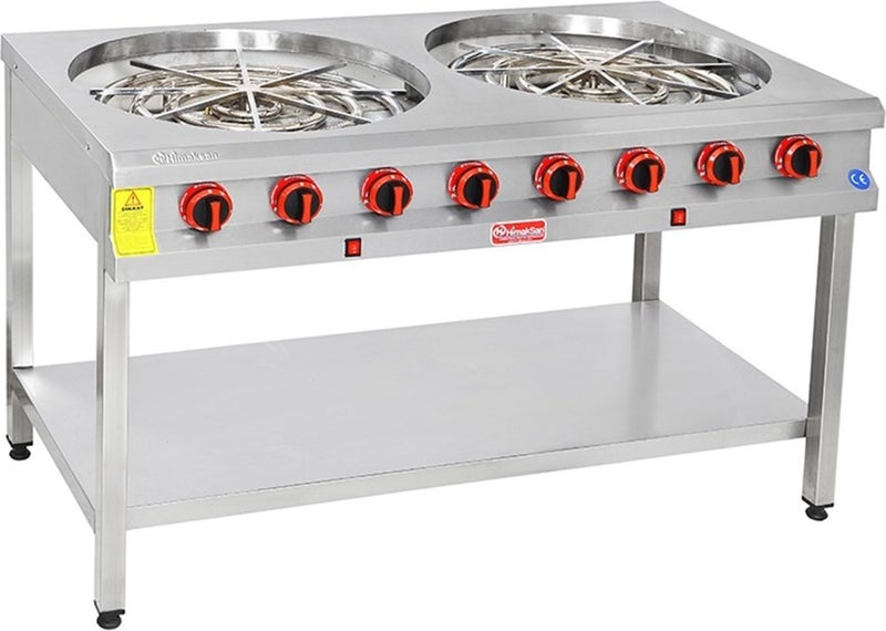 Himaksan Industrial Natural Gas Countertop Motorized Pastry Cooking Stove 