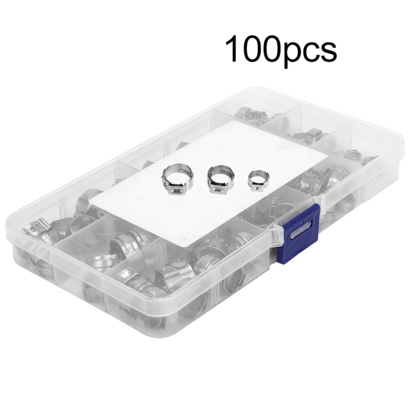 Stainless Steel Hose Clamp Assortment Kit - 360° Endless Design Corrosion Resistant Lightweight Crimp Hose Clamp for Small Cars, Trucks, Agricultural Vehicles - Image 4