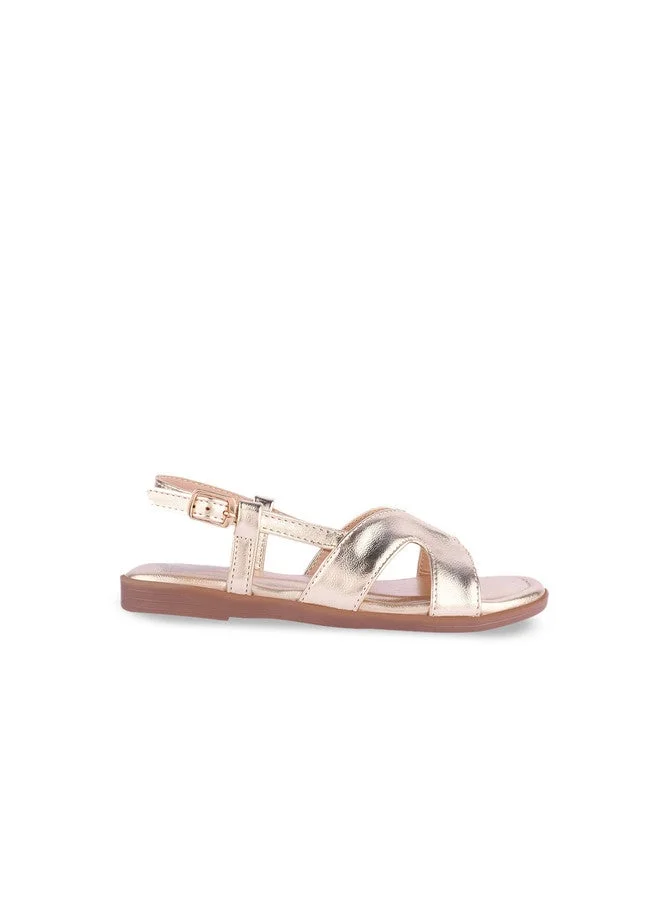 Shoetopia Shoetopia Girls Textured Open Toe Flats