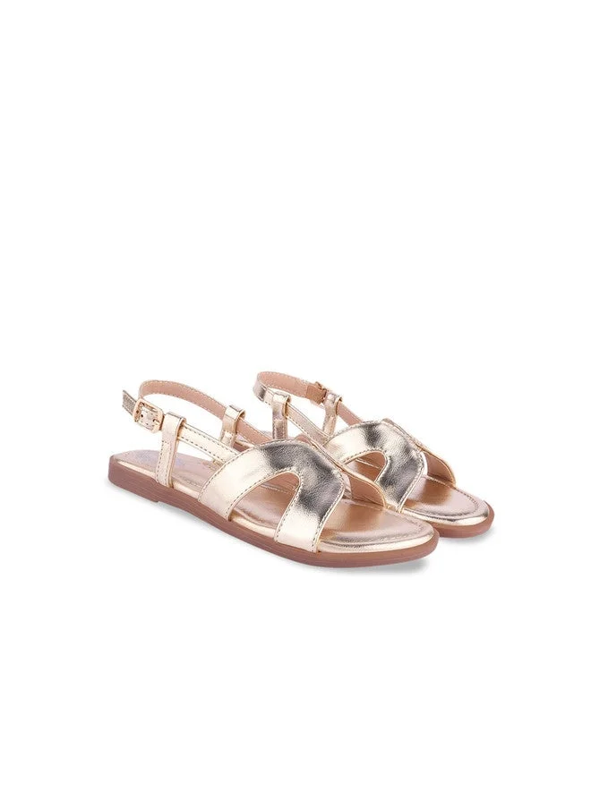 Shoetopia Shoetopia Girls Textured Open Toe Flats