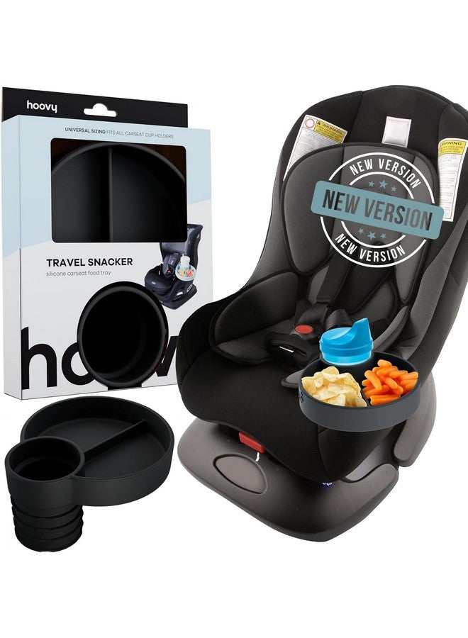 Hoovy Silicone Cup Holder Tray for Car Seat, Booster Seat, Stroller - Carseat Snack Trays for Kids Travel - Cup Holders Food Tray - Midnight 1 Pack - Image 1