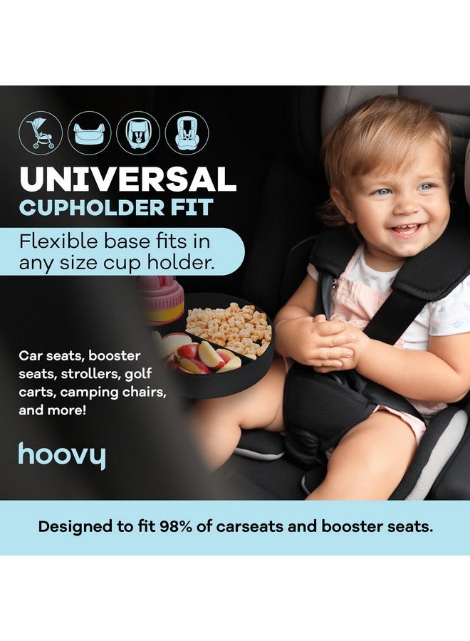 Hoovy Silicone Cup Holder Tray for Car Seat, Booster Seat, Stroller - Carseat Snack Trays for Kids Travel - Cup Holders Food Tray - Midnight 1 Pack - Image 3