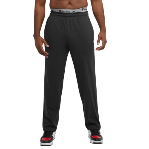 Champion Men's Everyday Open Hem Cotton Pants, 32.5" Inseam, Cotton Knit Pants Left Hip "C" Logo, Open Hem Jersey Pants - Image 5