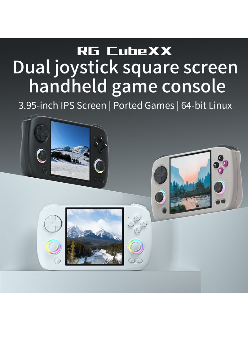 ANBERNIC  - RG CubeXX Retro Handheld Game Console 3.95 Inch IPS Screen Linux System Built In 128G TF Card 5056 Games Support HDMI TV Output 5G WiFi Bluetooth 4.2 (White) - Image 1