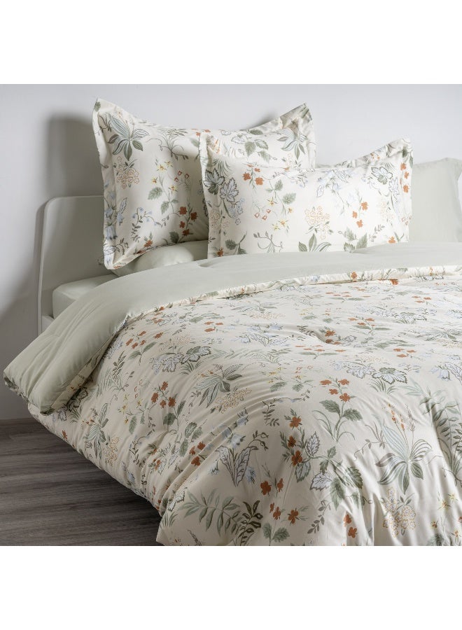 Cottage Microfiber Summer Floral 6Pc Super King Comforter Set, 250*260Cm - Image 1