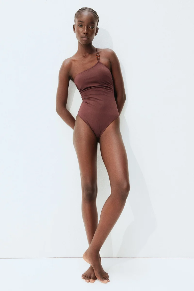 H&M Padded-cup one-shoulder swimsuit