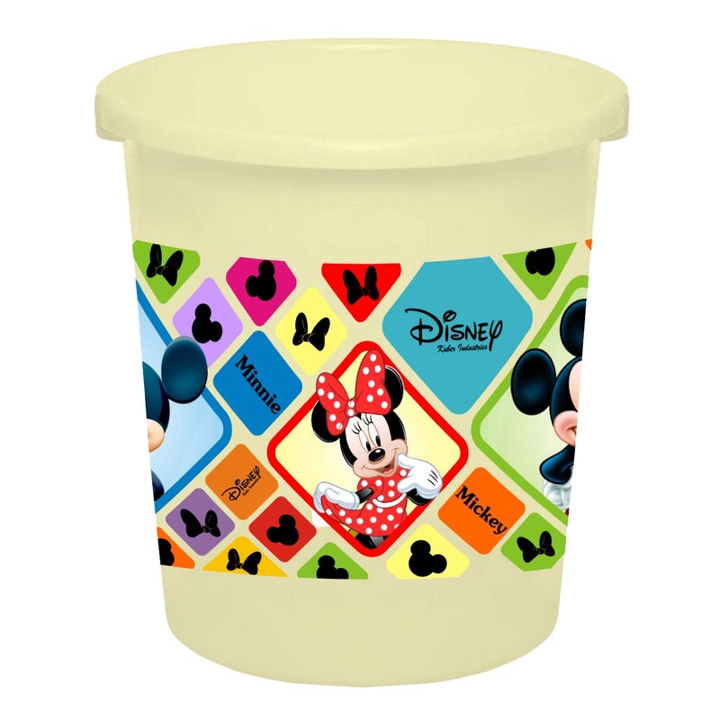 Kuber Industries Disney Mickey Minnie Print Plastic Garbage Waste DustbinRecycling Bin for Home Office Factory 5 Liters Cream HS_35_KUBMARTS17761 - Image 1