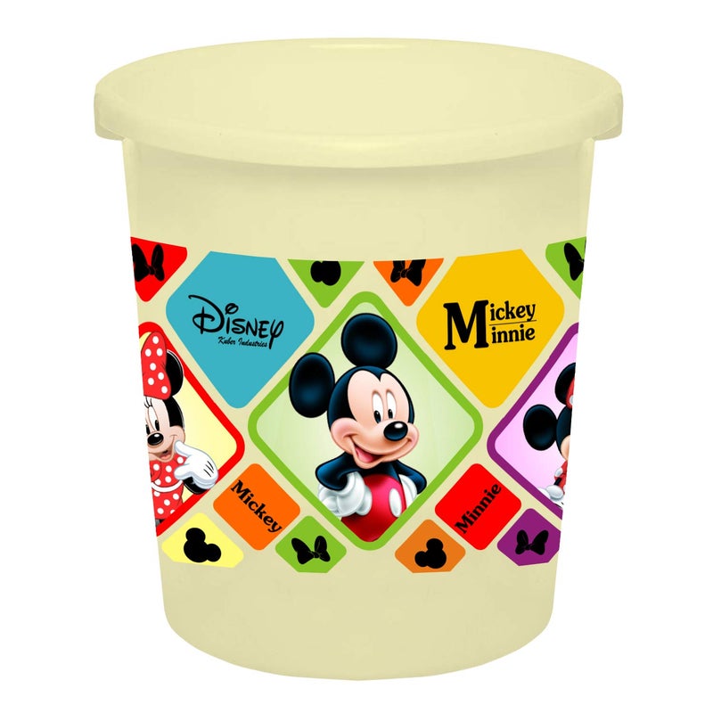 Kuber Industries Disney Mickey Minnie Print Plastic Garbage Waste DustbinRecycling Bin for Home Office Factory 5 Liters Cream HS_35_KUBMARTS17761 - Image 2