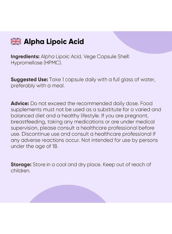 حمض ألفا ليبويك 650 ملغ – يدعم الصحة الداخلية ووظائف مضادات الأكسدة، 180 كبسولة، صنع في المملكة المتحدة - Image 5