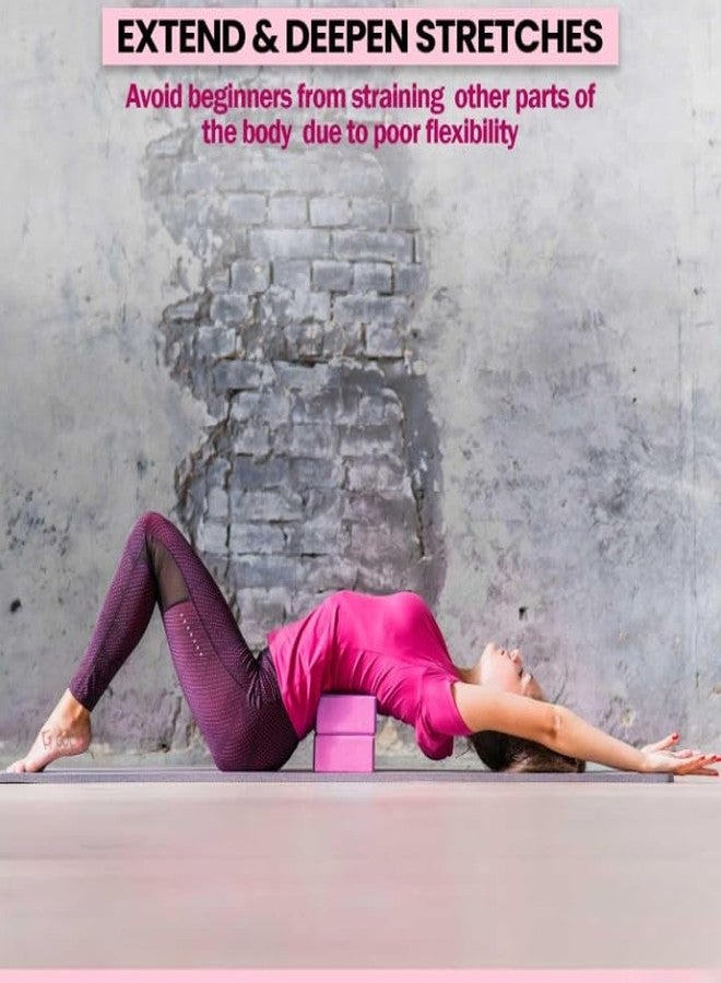 LRK Yoga Brick Fitness Brick Stretching Exercise Home Gym Sports Fitness Workout Pilates Brick (Pink) - Image 5