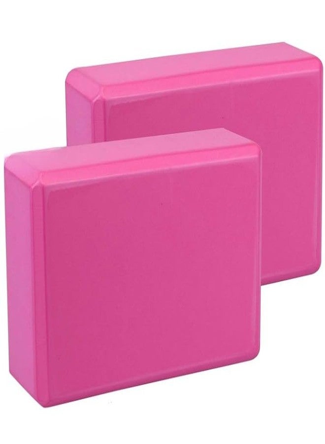 LRK Yoga Brick Fitness Brick Stretching Exercise Home Gym Sports Fitness Workout Pilates Brick (Pink) - Image 1