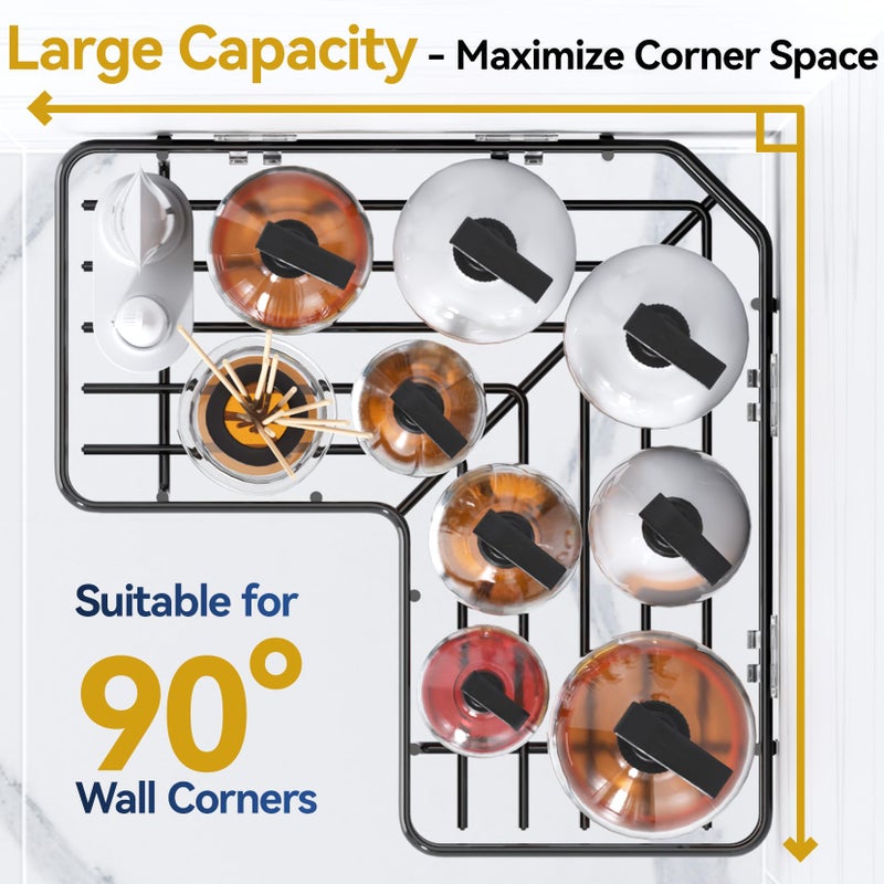 YASONIC Shower Caddy Corner, 3-Pack Adhesive Rustproof Stainless Steel Shower Shelves with Soap Holder, No Drilling Shower Organizer Corner for Dorm, Renters Bathroom, Black - Image 3