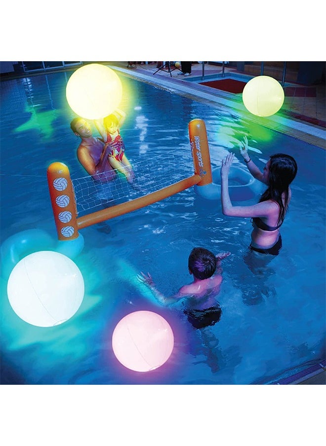 NIBEMINENT Pool Toys - Light Up Beach Balls for Kids 12 Light Modes, Pool Beach Games Balls for Outdoor or Indoor Activities, Glow in The Dark Pool Beach Decorations for Kids and Adults  - Image 1