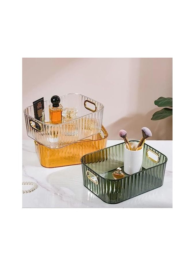 Rectangular Desktop Cosmetic Storage Drawer Stackable Storage Box Acrylic Rack Sundries Snack Makeup Storage Basket Organizer 34 * 24.5 * 9.5