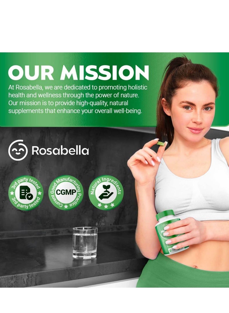 روزابيلا مورينغا كبسولات - مسحوق مورينغا النقي، الطاقة، الجلد، المناعة وصحة الأمعاء سوبر فود، غنية بمضادات الأكسدة، الفيتامينات الأساسية والأحماض الأمينية، مكملات الغذاء الخضراء الطبيعية سوبر فود - 60 العد - Image 5