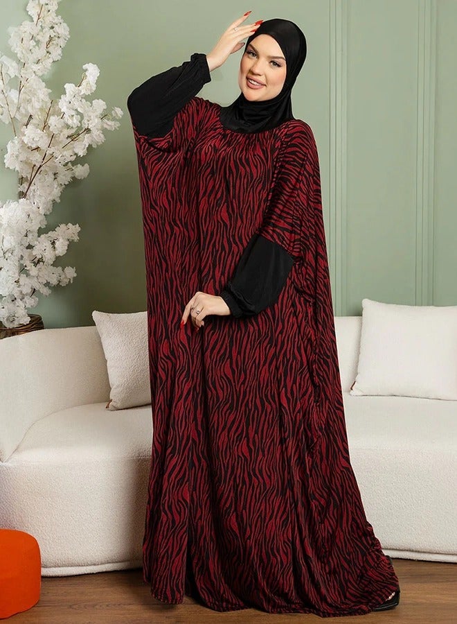 Zmurud Practical  Kuwaiti Jersey prayer dress  with headscarf from zmurud fashion  - Image 3