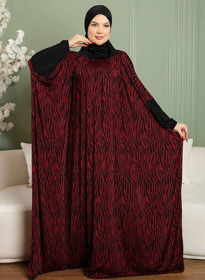 Zmurud Practical  Kuwaiti Jersey prayer dress  with headscarf from zmurud fashion  - Image 4