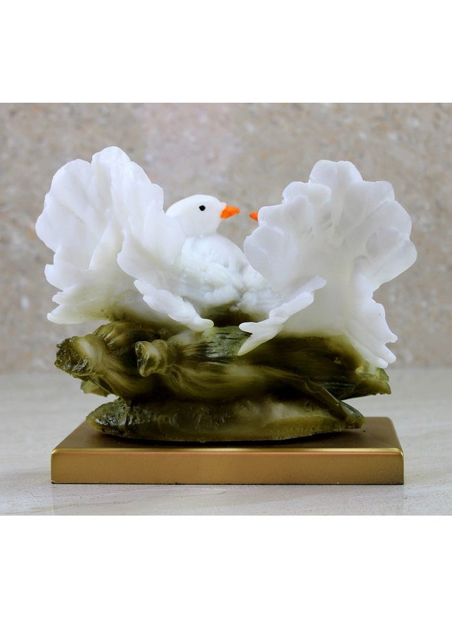 ESPLANADE ESPLANADE Resin Two Love Birds Fantasy Showpiece-6 Inches Height|Love Birds Statue For Goodluck,Gifts,Decorative,White  - Image 4