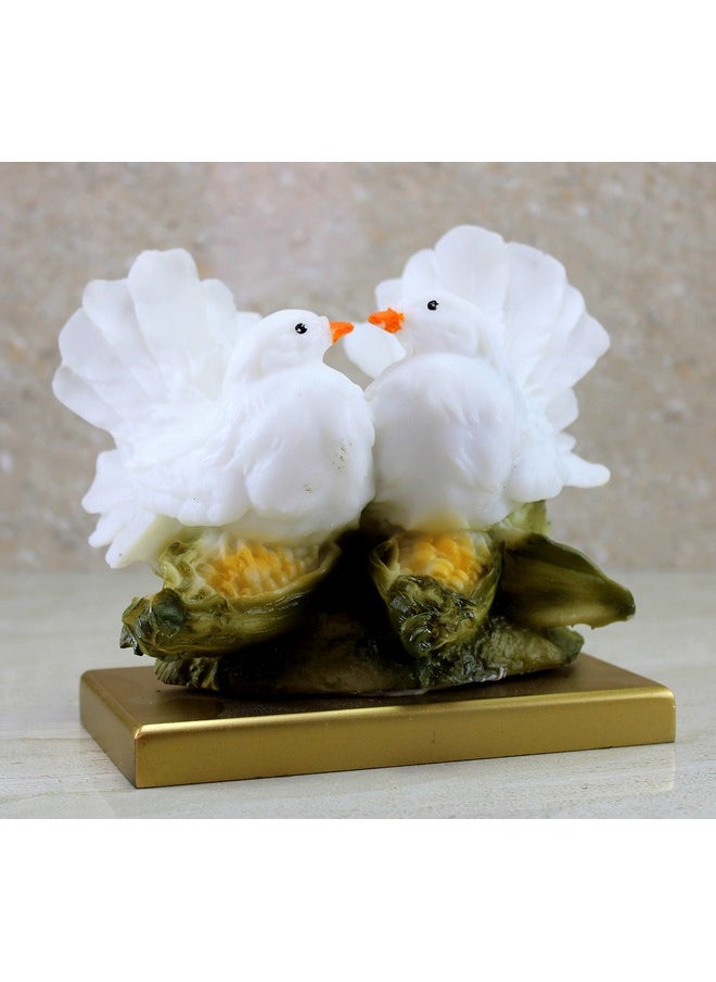 ESPLANADE ESPLANADE Resin Two Love Birds Fantasy Showpiece-6 Inches Height|Love Birds Statue For Goodluck,Gifts,Decorative,White  - Image 2