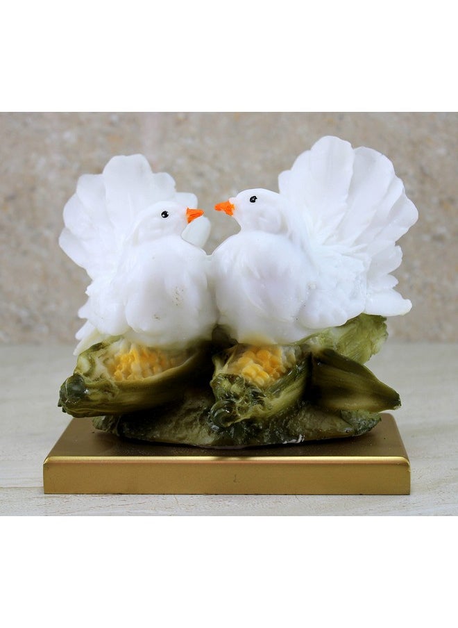 ESPLANADE ESPLANADE Resin Two Love Birds Fantasy Showpiece-6 Inches Height|Love Birds Statue For Goodluck,Gifts,Decorative,White  - Image 1