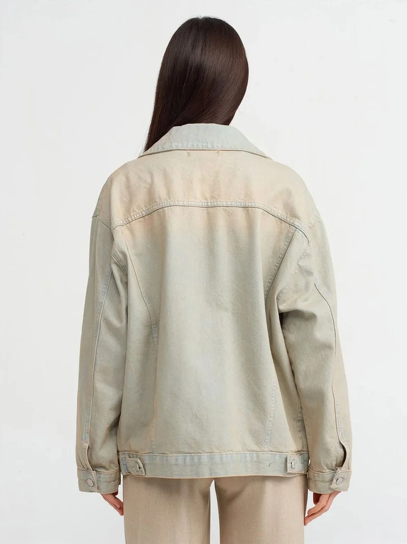 Dilvin DILVIN Oversized Denim Button Jacket