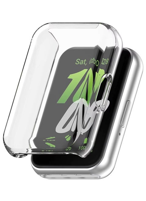 Plating Case For Samsung Galaxy Watch Fit 3 Smart Watch Strap Full Bumper TPU Protective Cover Accessories Screen Protector (Clear)